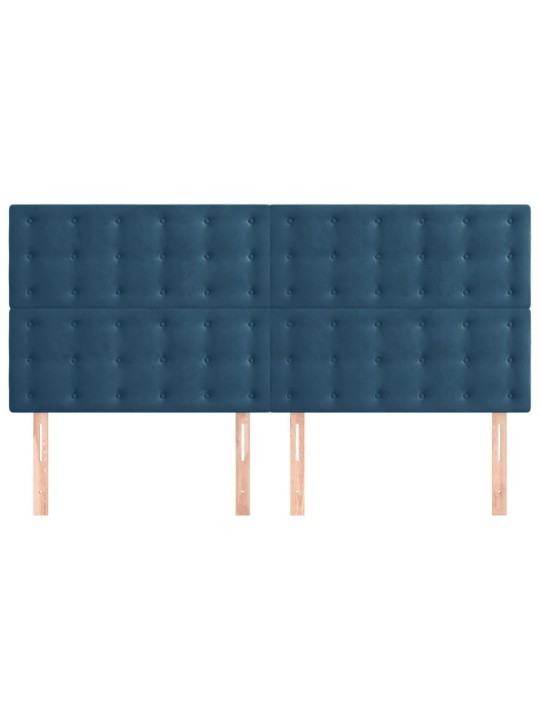 Voodipeatsid 4 tk, tumesinine, 100x5x78/88 cm, samet