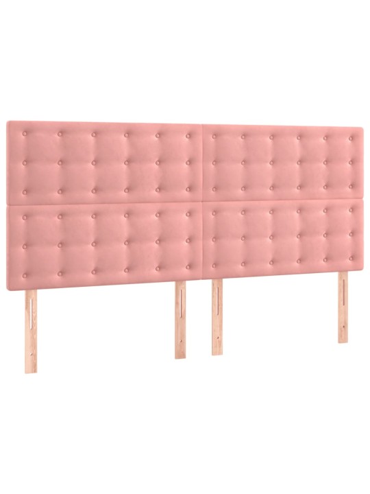 Voodipeatsid 4 tk, roosa, 100x5x78/88 cm, samet