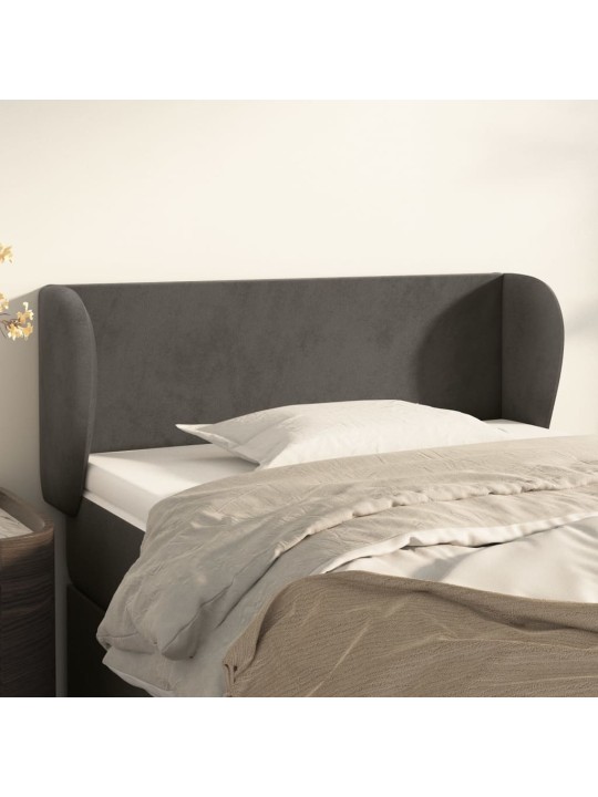 Voodipeats servadega, tumehall, 83x23x78/88 cm, samet