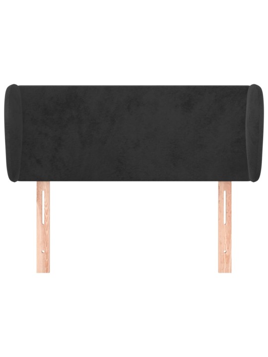 Voodipeats servadega, must, 83x23x78/88 cm, samet