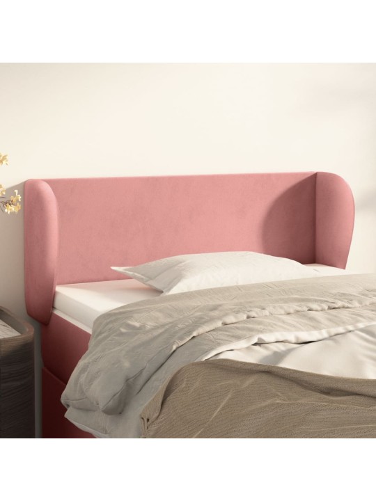 Voodipeats servadega, roosa, 83x23x78/88 cm, samet