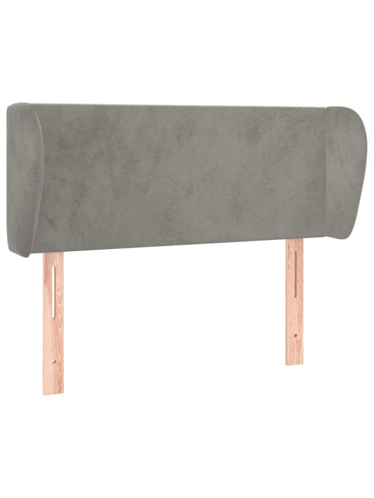 Voodipeats servadega, helehall, 93x23x78/88 cm, samet