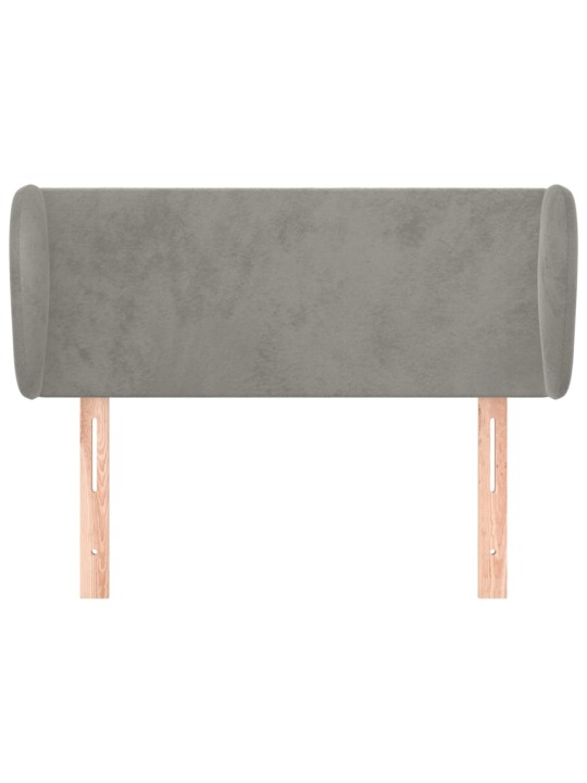 Voodipeats servadega, helehall, 93x23x78/88 cm, samet