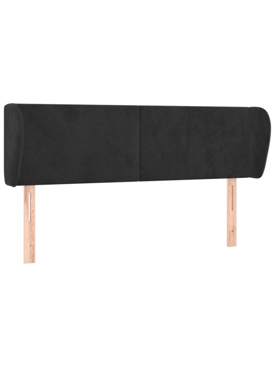 Voodipeats servadega, must, 147x23x78/88 cm, samet