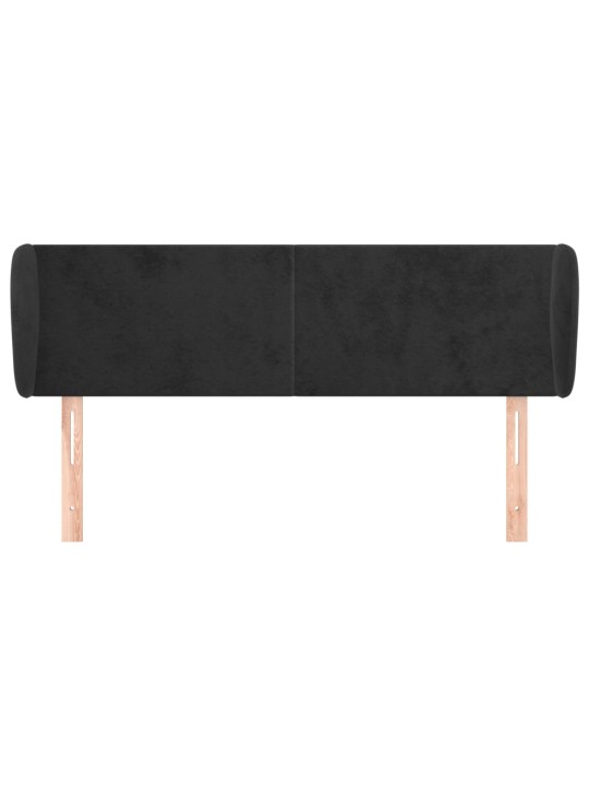 Voodipeats servadega, must, 147x23x78/88 cm, samet