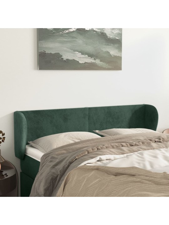 Voodipeats servadega, tumeroheline, 147x23x78/88 cm, samet