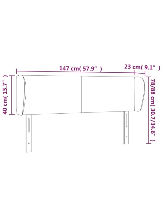 Voodipeats servadega, tumesinine, 147x23x78/88 cm, samet