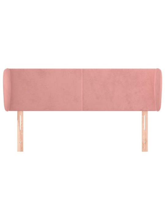 Voodipeats servadega, roosa, 147x23x78/88 cm, samet