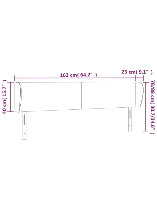 Voodipeats servadega, tumesinine, 163x23x78/88 cm, samet