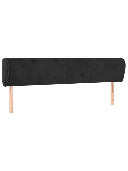 Voodipeats servadega, must, 183x23x78/88 cm, samet