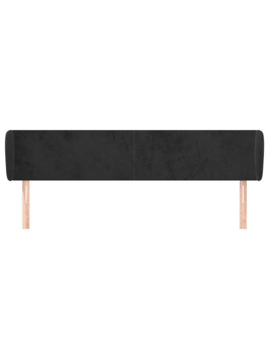Voodipeats servadega, must, 183x23x78/88 cm, samet