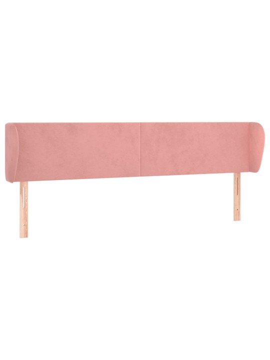 Voodipeats servadega, roosa, 203x23x78/88 cm, samet