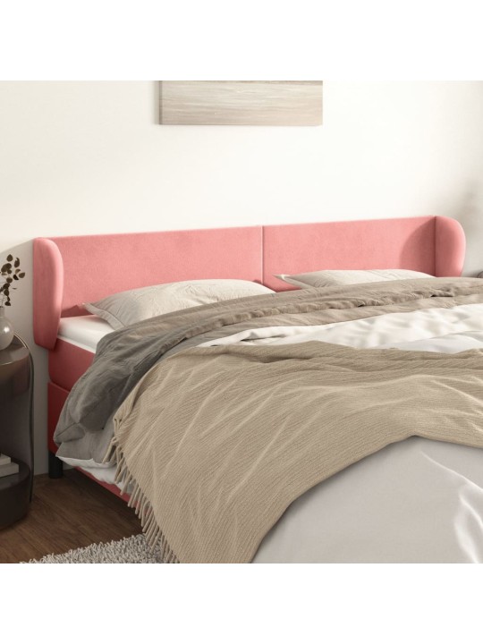 Voodipeats servadega, roosa, 203x23x78/88 cm, samet