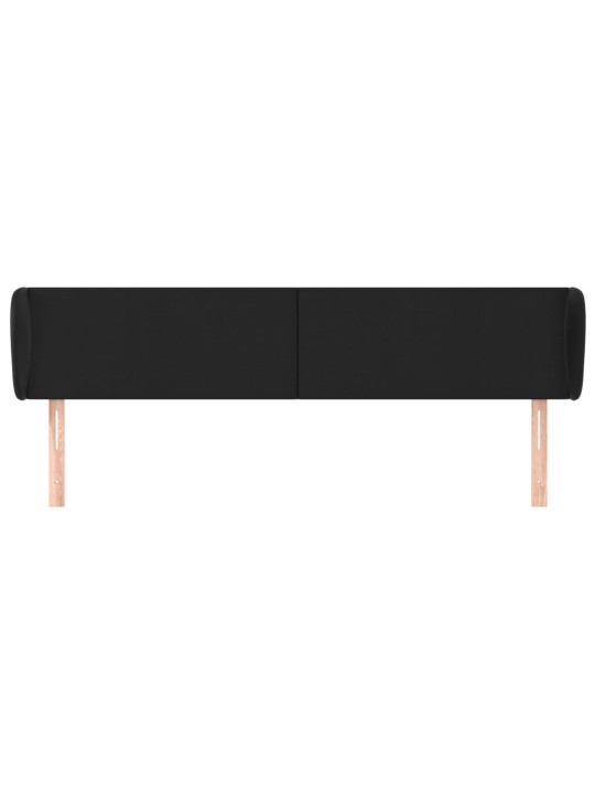 Voodipeats servadega, must, 163x23x78/88 cm, kunstnahk