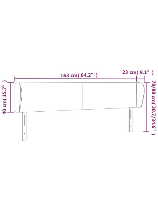 Voodipeats servadega, hall, 163x23x78/88m, kunstnahk