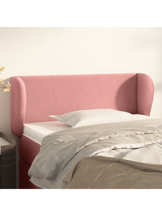 Voodipeats servadega, roosa, 83x23x78/88 cm, samet