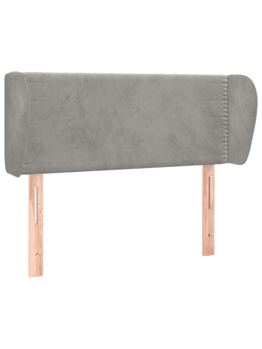 Voodipeats servadega, helehall, 93x23x78/88 cm, samet