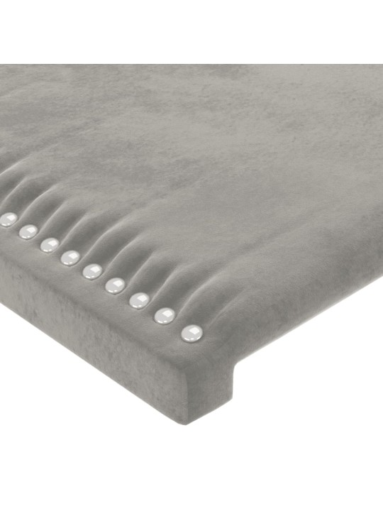 Voodipeats servadega, helehall, 93x23x78/88 cm, samet