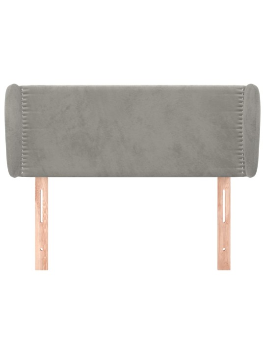 Voodipeats servadega, helehall, 103x23x78/88 cm, samet