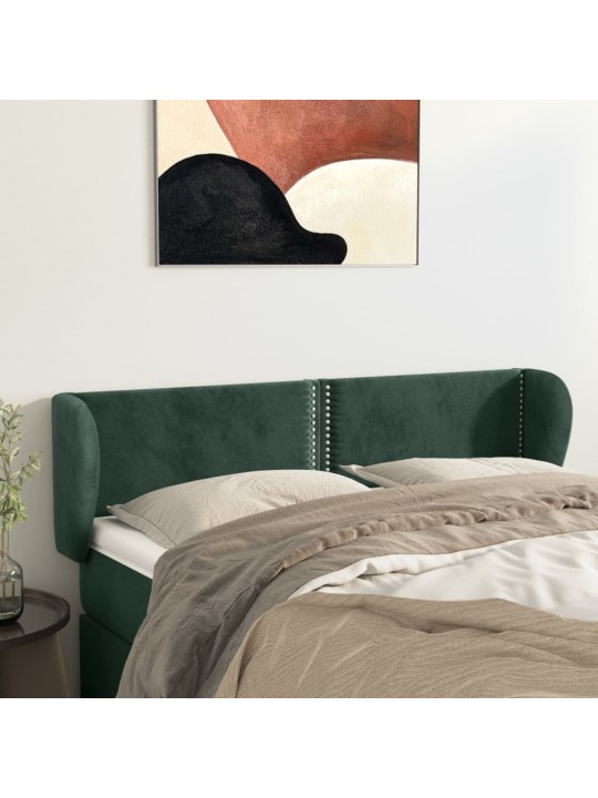 Voodipeats servadega, tumeroheline, 147x23x78/88 cm, samet