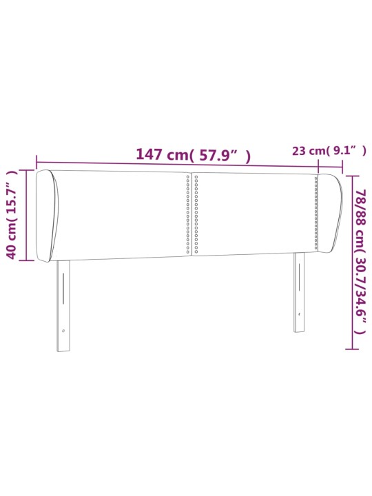 Voodipeats servadega, tumesinine, 147x23x78/88 cm, samet