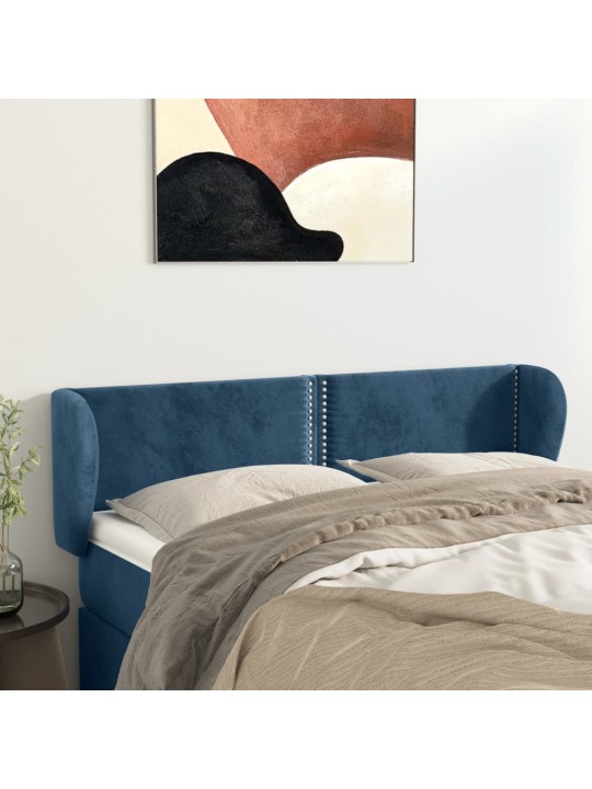 Voodipeats servadega, tumesinine, 147x23x78/88 cm, samet