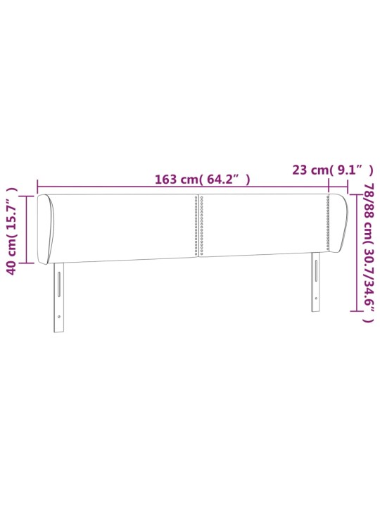 Voodipeats servadega, tumesinine, 163x23x78/88 cm, samet