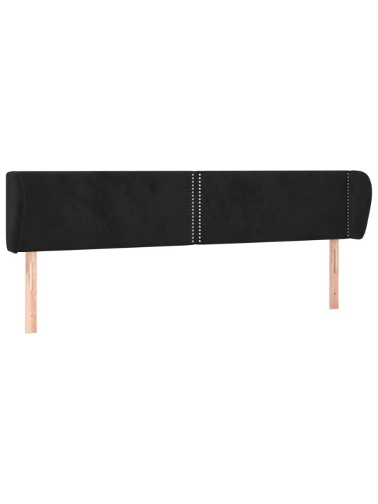 Voodipeats servadega, must, 183x23x78/88 cm, samet