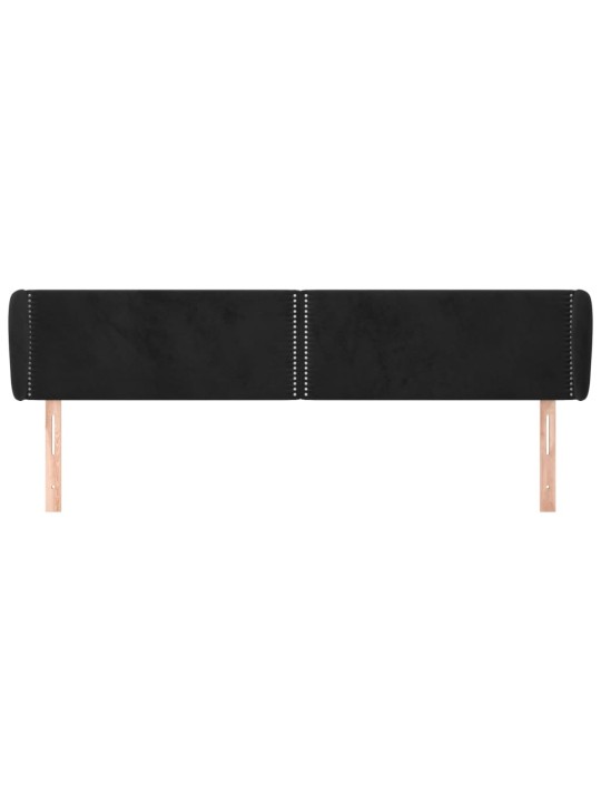 Voodipeats servadega, must, 183x23x78/88 cm, samet
