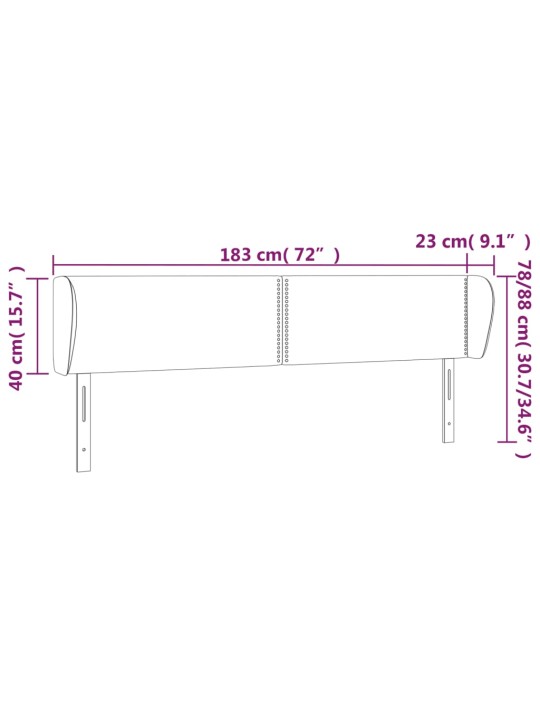 Voodipeats servadega, tumesinine, 183x23x78/88 cm, samet