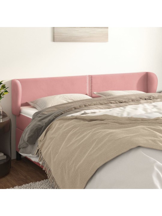 Voodipeats servadega, roosa, 183x23x78/88 cm, samet