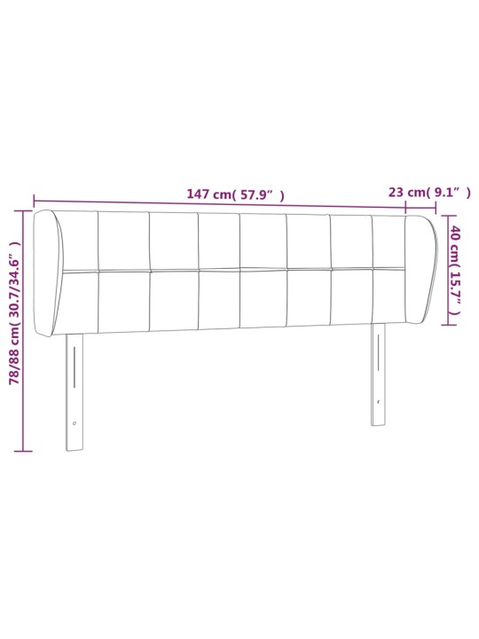 Voodipeats servadega, must, 147x23x78/88 cm, kangas