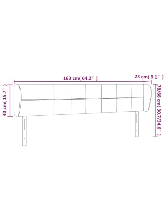 Voodipeats servadega, must, 163x23x78/88 cm, kangas