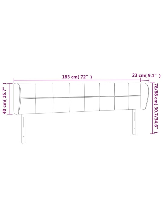 Voodipeats servadega, must, 183x23x78/88 cm, kangas