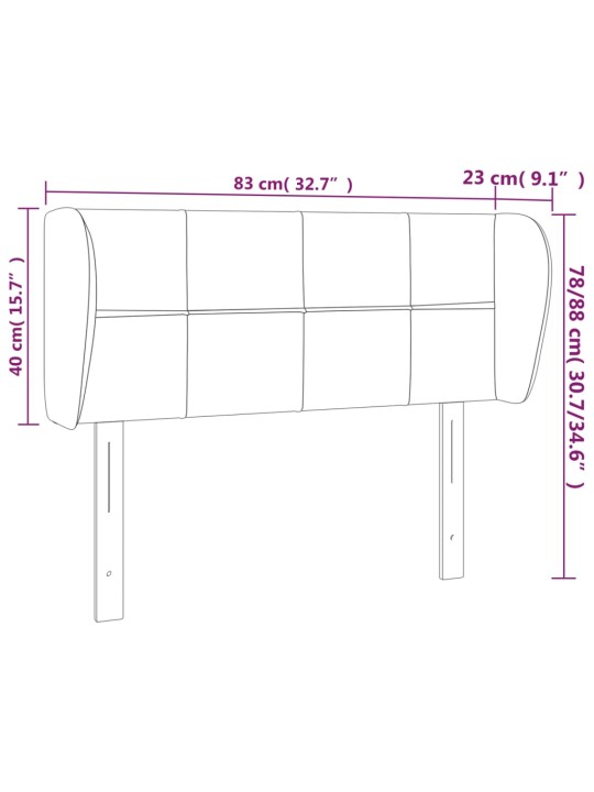 Voodipeats servadega, tumesinine, 83x23x78/88 cm, samet