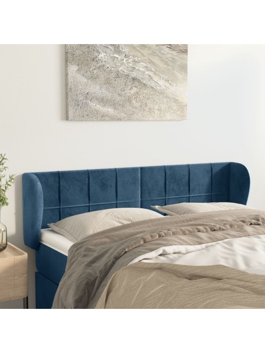 Voodipeats servadega, tumesinine, 147x23x78/88 cm, samet
