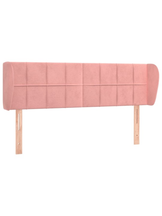 Voodipeats servadega, roosa, 147x23x78/88 cm, samet