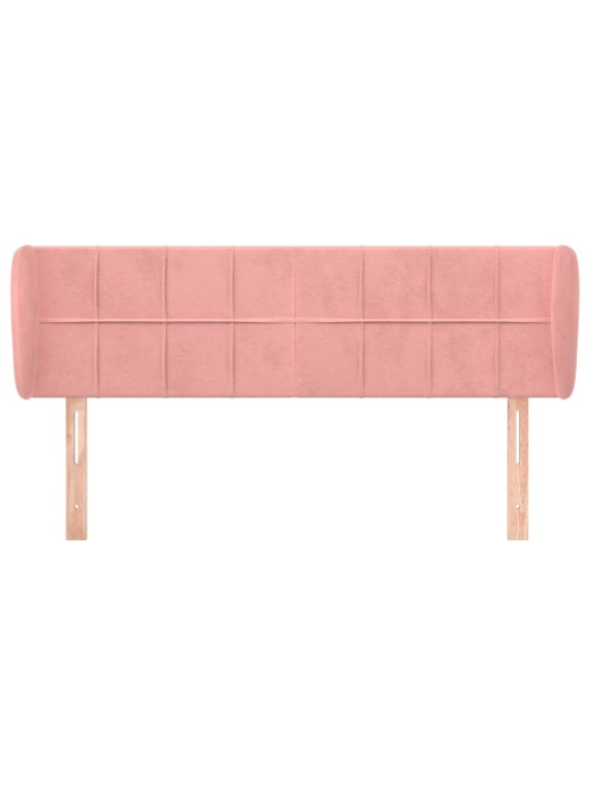 Voodipeats servadega, roosa, 147x23x78/88 cm, samet