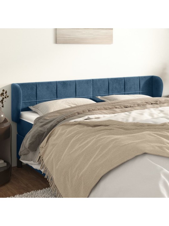 Voodipeats servadega, tumesinine, 163x23x78/88 cm, samet