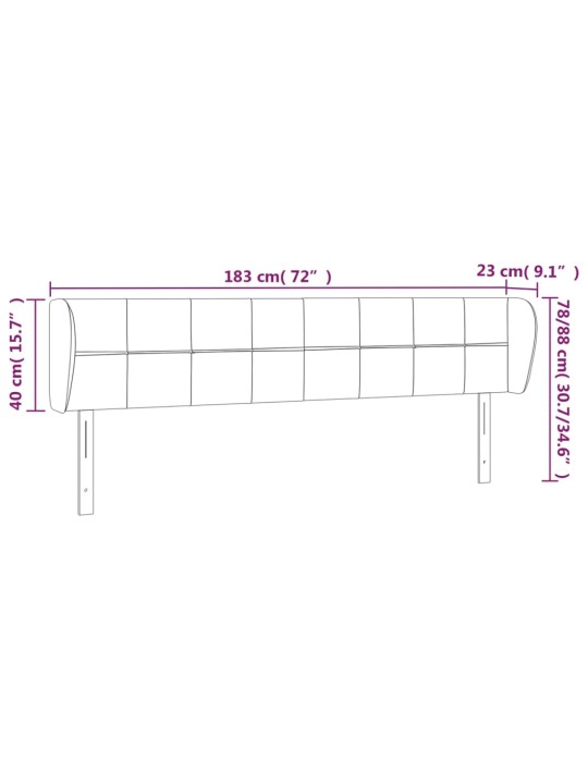 Voodipeats servadega, roosa, 183x23x78/88 cm, samet