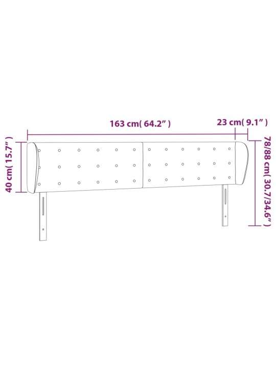 Voodipeats servadega, hall, 163x23x78/88m, kunstnahk