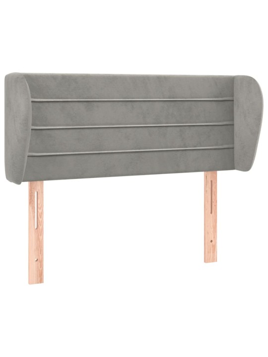 Voodipeats servadega, helehall, 83x23x78/88 cm, samet