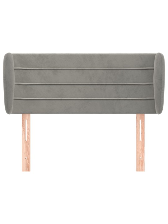 Voodipeats servadega, helehall, 83x23x78/88 cm, samet