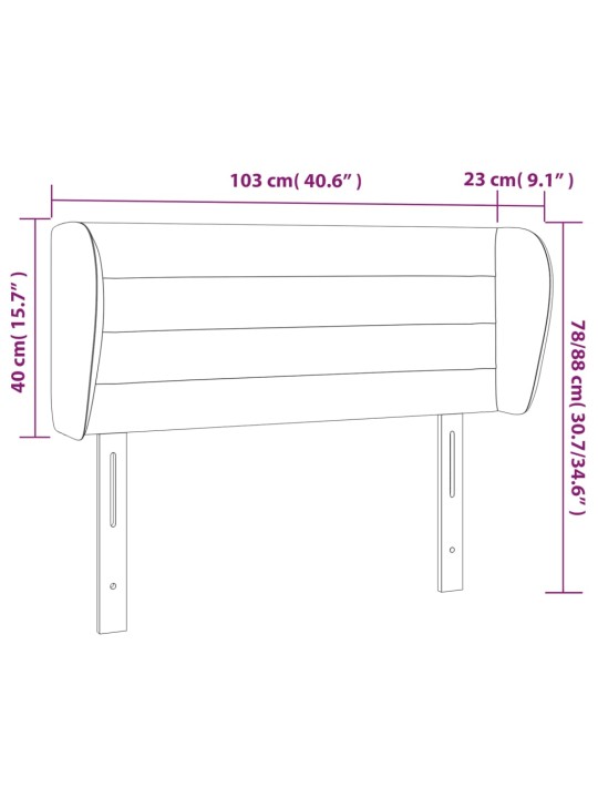 Voodipeats servadega, tumesinine, 103x23x78/88 cm, samet