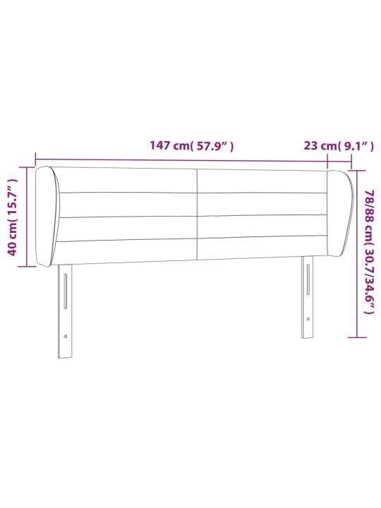 Voodipeats servadega, roosa, 147x23x78/88 cm, samet