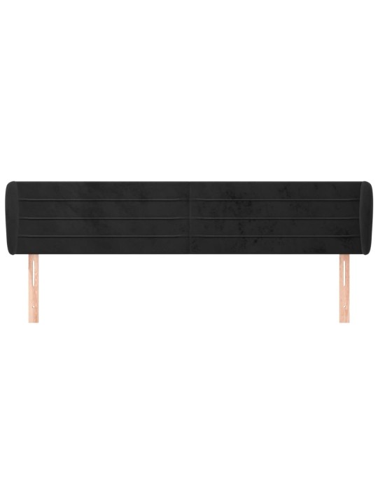 Voodipeats servadega, must, 163x23x78/88 cm, samet