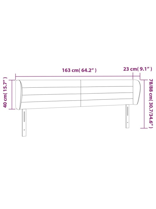 Voodipeats servadega, must, 163x23x78/88 cm, samet