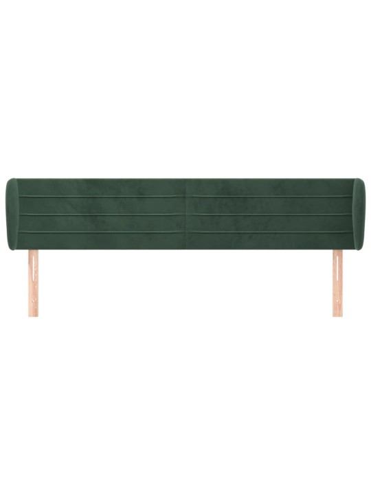 Voodipeats servadega, tumeroheline, 163x23x78/88 cm, samet