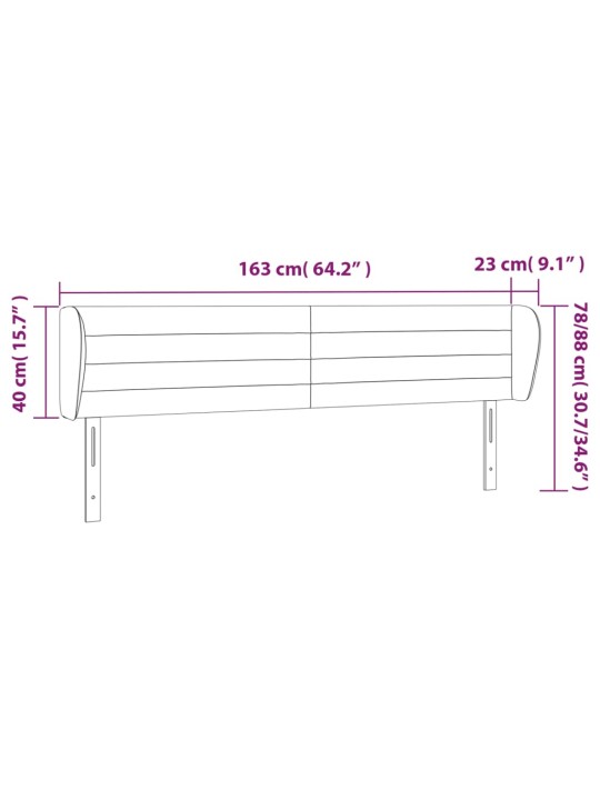 Voodipeats servadega, tumeroheline, 163x23x78/88 cm, samet