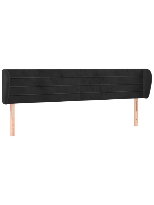 Voodipeats servadega, must, 183x23x78/88 cm, samet